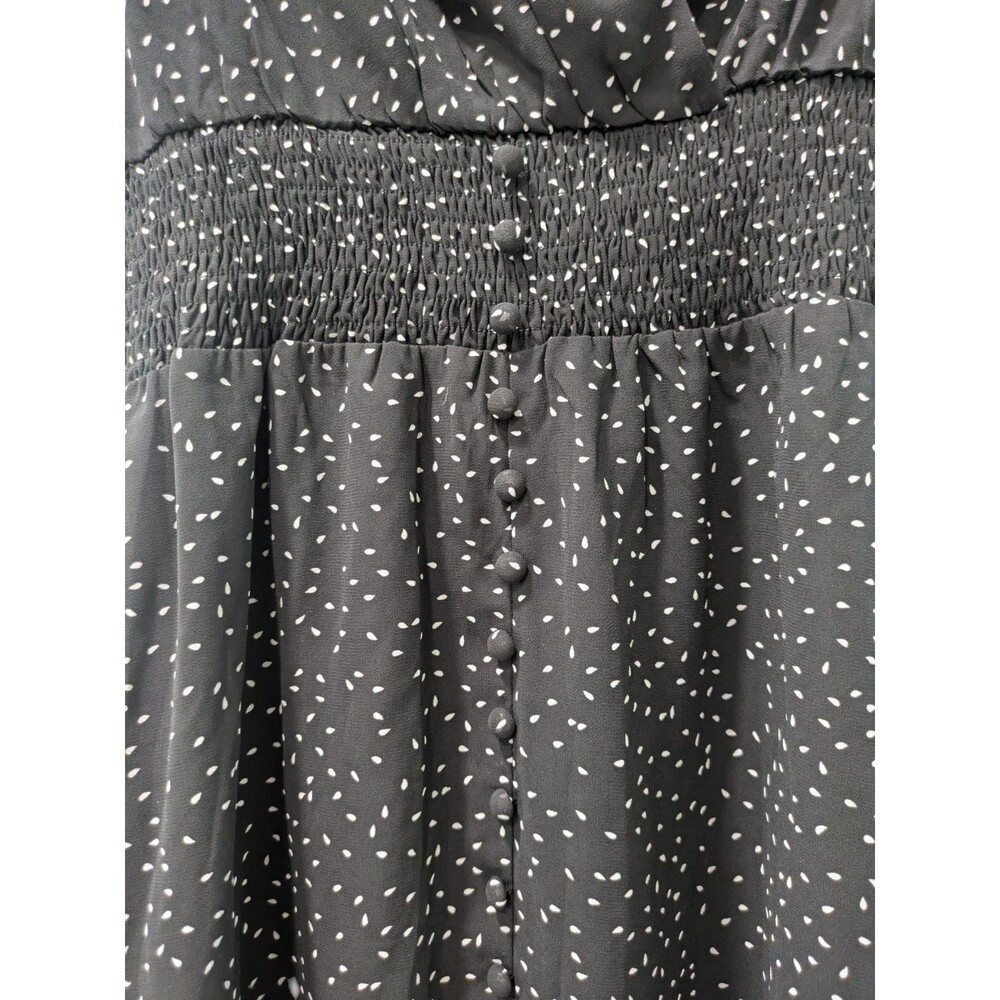 PRETTYGARDEN Women's V-Neck Wrap Ruffle Hem Maxi Dress Black Size M - Picture 3 of 5
